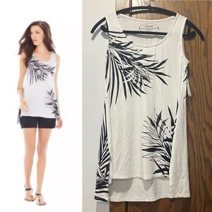Soma Tank Top White Black Palm NWT XS